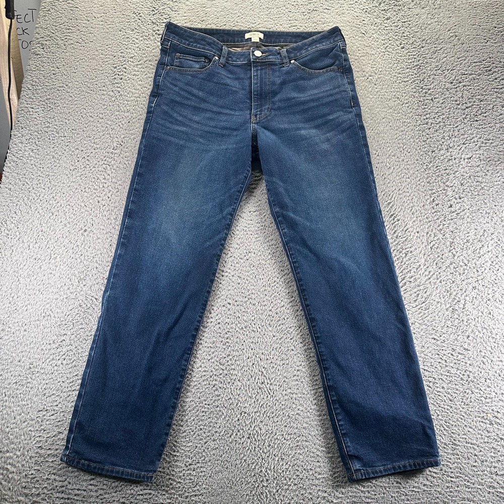UpWest Jeans Womens 34x31 Blue Denim Flannel Lined Straight Leg Workwear Faded